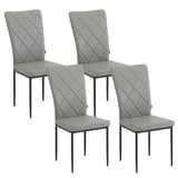BukkitBow set lederen en fluwelen eetkamerstoelen met stevig metalen frame en zithoogte van 46 cm, geschikt voor diverse interieurs