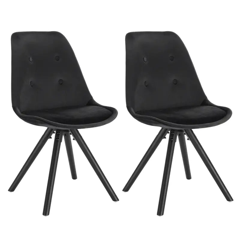 BukkitBow set van eetkamerstoelen met fluwelen bekleding, ergonomisch zitcomfort en stijlvol ontwerp, zithoogte 46 cm.