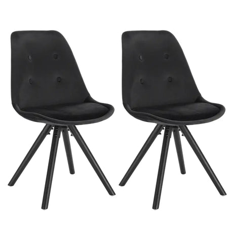 BukkitBow set van 4 fluwelen eetkamerstoelen met ergonomisch zitcomfort en stijlvol ontwerp, zithoogte 46 cm.