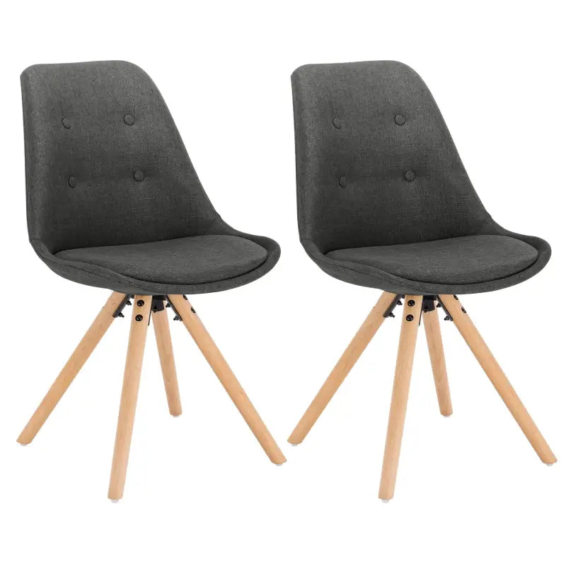 BukkitBow set van 2 stoffen fluwelen eetkamerstoelen met ergonomisch zitcomfort en stijlvol ontwerp, zithoogte 46 cm.
