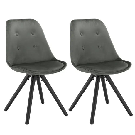 BukkitBow set van drie fluwelen eetkamerstoelen met ergonomisch zitcomfort en stijlvolle ontwerp, zithoogte 46 cm.