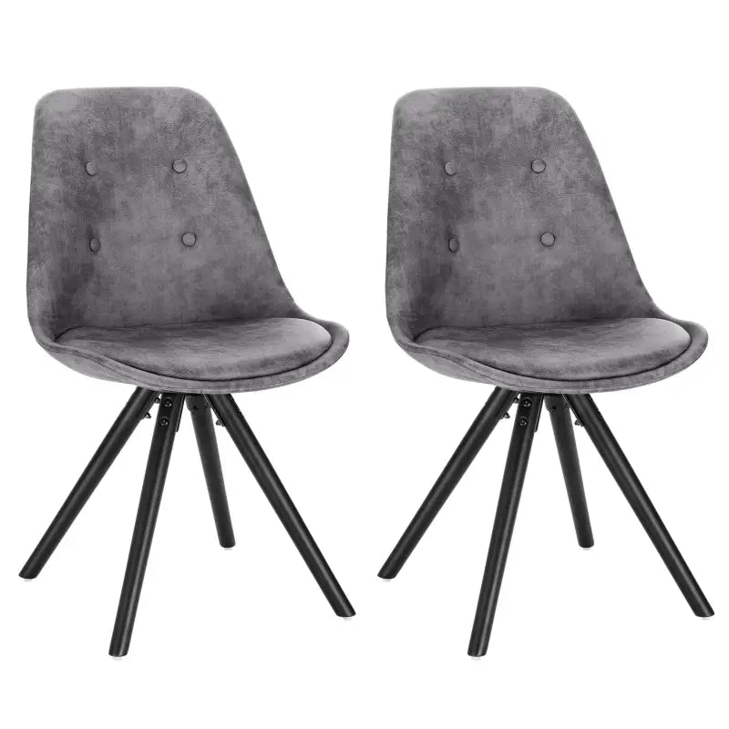 BukkitBow set van 4 stijlvolle fluwelen eetkamerstoelen met ergonomisch zitcomfort en eenvoudige montage, zithoogte 46 cm.