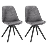 BukkitBow set van 4 stijlvolle fluwelen eetkamerstoelen met ergonomisch zitcomfort en eenvoudige montage, zithoogte 46 cm.