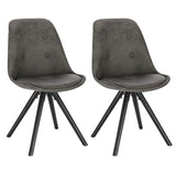 Set van BukkitBow eetkamerstoelen met stoffen en fluwelen bekleding, ergonomisch zitcomfort en stijlvol ontwerp.