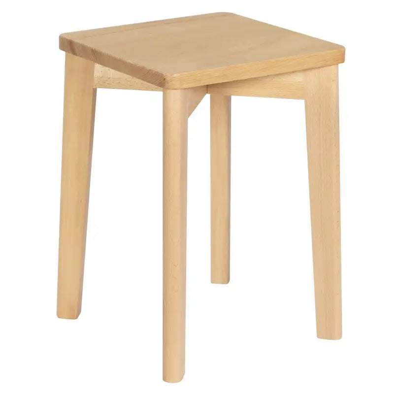 Set van BukkitBow houten krukken van natuurlijk beukenhout, stapelbaar, vochtbestendig, zithoogte 44,5 cm, comfortabele zitplaatsen