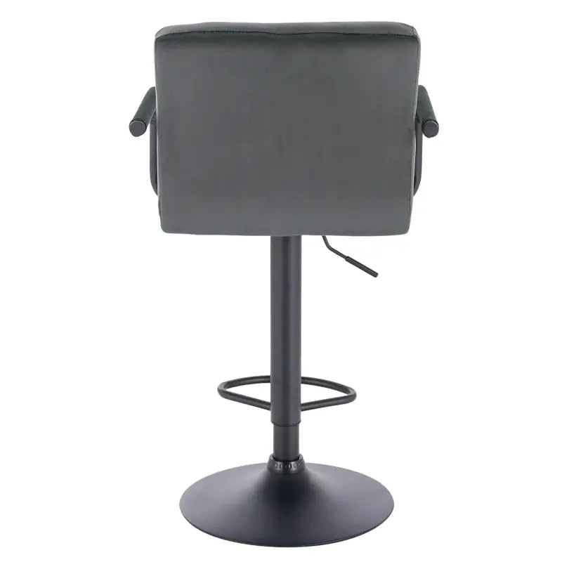 Industriele barkruk van BukkitBow met metalen basis, voetensteun, ergonomisch ontwerp en armleuningen, zithoogte 62-84 cm.