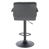 Industriele barkruk van BukkitBow met metalen basis, voetensteun, ergonomisch ontwerp en armleuningen, zithoogte 62-84 cm.