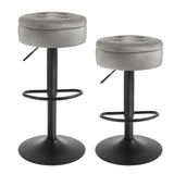 Set van 2 verstelbare barkrukken van BukkitBow, kunstleer of fluweel, met hoge zithoogte en modern design.