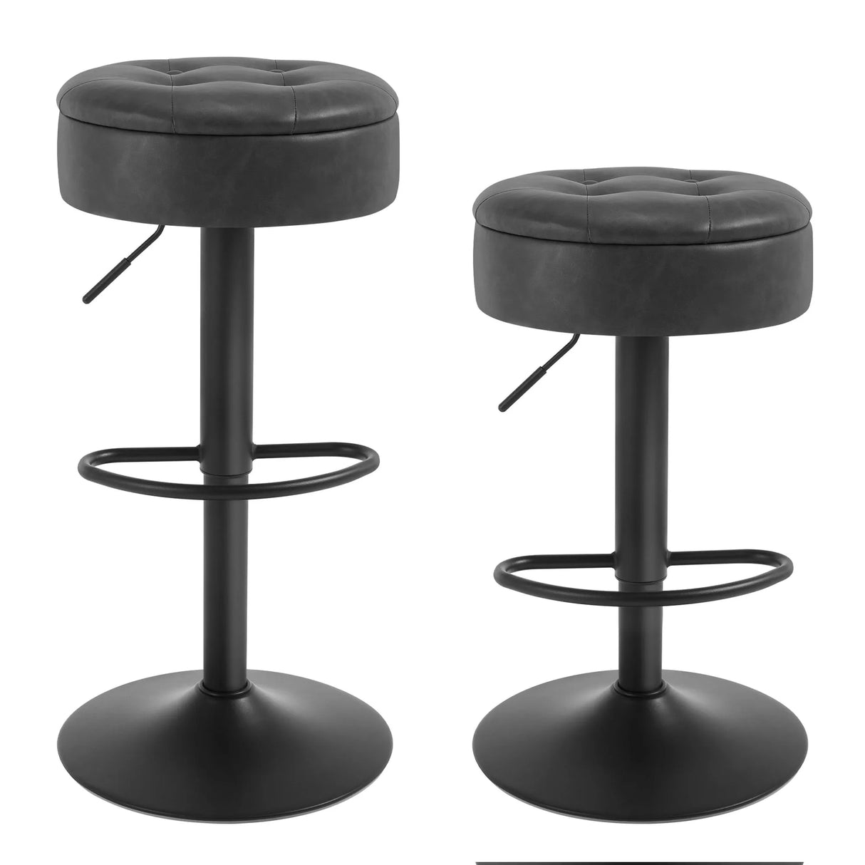 Set van 2 BukkitBow barkrukken in kunstleer of fluweel, hoogte verstelbaar, moderne design voor eetkamer of bar.