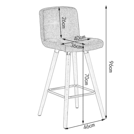 BukkitBow - Set van 2 Barkrukken - Massief Houten Poten