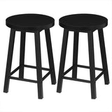 Set van 2 BukkitBow barkrukken met metalen onderstel en houten zitting, zithoogte 45 cm, duurzame en ruimtebesparende stoelen
