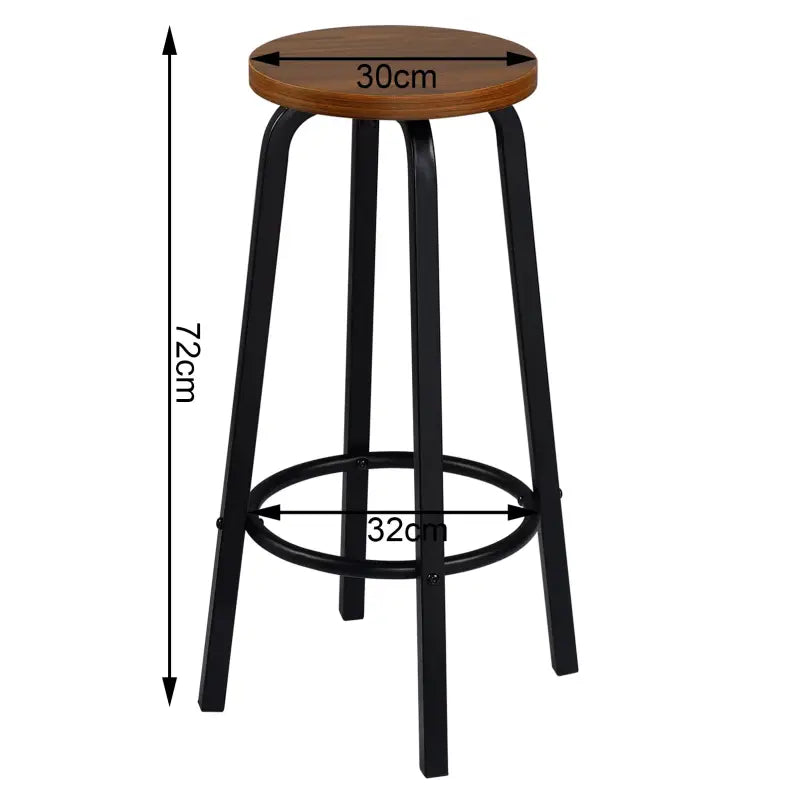 Set van 2 BukkitBow barkrukken met metalen frame, ergonomisch design en voetensteun, zithoogte 72 cm.