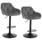 Set van 2 velvet barkrukken van BukkitBow met metalen frame, voetsteun en verstelbare zithoogte 62,5-84 cm.