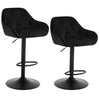 Set van 2 velvet barkrukken van BukkitBow met metalen frame, voetsteun en verstelbare zithoogte van 62,5-84 cm.