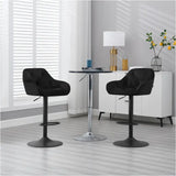 Set van 2 velvet barkrukken met metalen frame en voetensteun, verstelbare zithoogte van 62,5-84 cm, door BukkitBow.