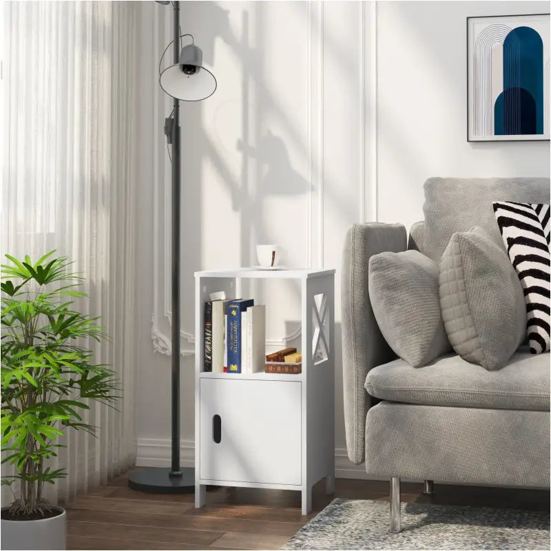 Set van 2 BukkitBow compacte nachtkastjes van MDF, 30x60x30cm met ruime opbergmogelijkheden, modern en functioneel design