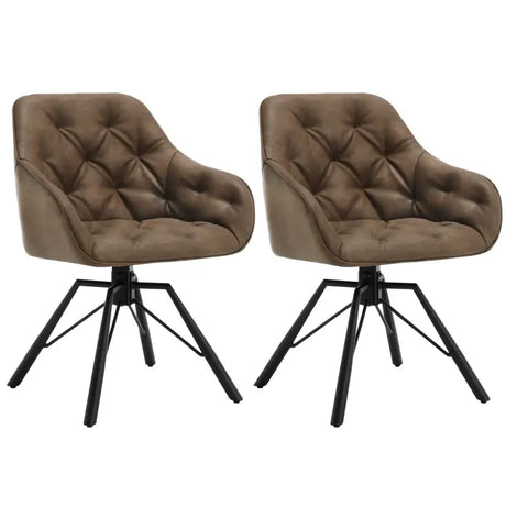 Set van 2 draaibare eetkamerstoelen van BukkitBow met kunstleer, fluweel en metalen poten, ergonomisch ontwerp, 150 kg draagvermogen.
