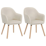 Set van 2 BukkitBow eetkamerstoelen met fluwelen bekleding, armleuningen en houten poten, gestoffeerd en comfortabel.