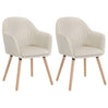 Set van 2 BukkitBow eetkamerstoelen met fluwelen bekleding, armleuningen en houten poten, gestoffeerd en comfortabel.