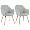Set van 2 BukkitBow eetkamerstoelen met fluweel, armleuningen, gestoffeerd zitting en houten poten, stijlvolle en comfortabele stoelen