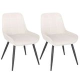 Set van 2 BukkitBow eetkamerstoelen met fluweel of kunstleer, metalen frame, 81,5 cm hoog, modern design.