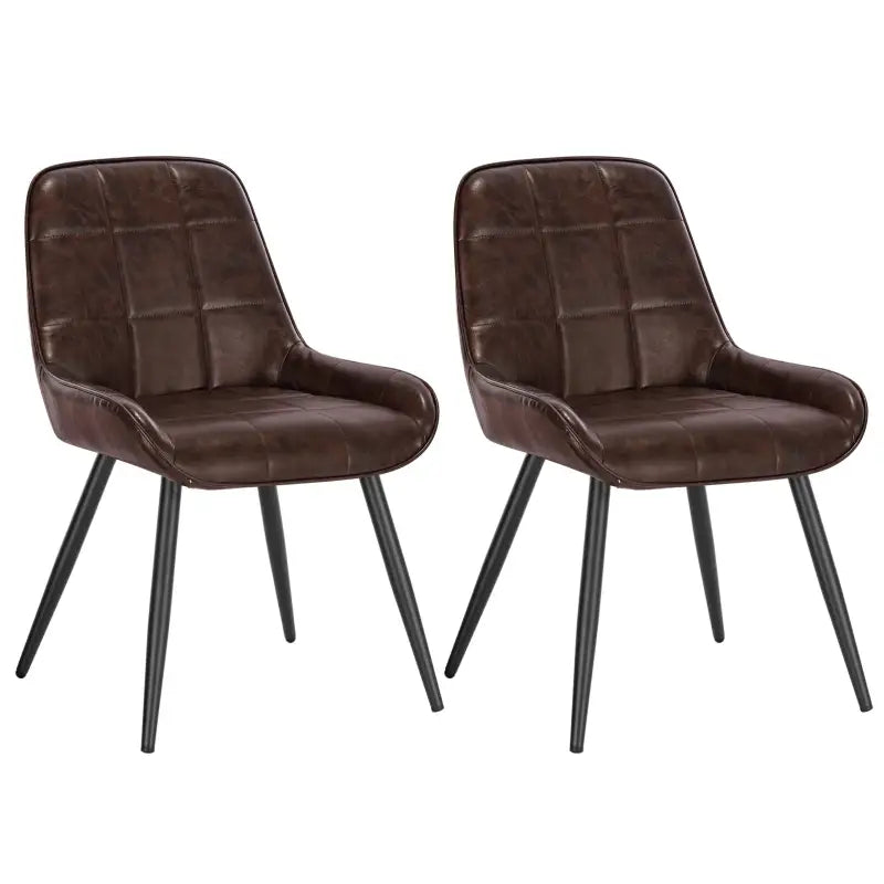 Set van 2 moderne BukkitBow eetkamerstoelen met fluweel of kunstleer en metalen frame, 81,5 cm hoog.