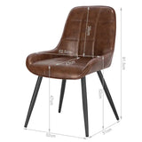 Set van 2 BukkitBow eetkamerstoelen met fluweel of kunstleer, metalen frame, modern design, hoogte 81,5 cm.