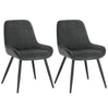 BukkitBow set van 2 moderne eetkamerstoelen met fluweel of kunstleer en metalen frame, 81,5 cm hoog.
