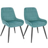 Set van 2 BukkitBow eetkamerstoelen met fluwelen of kunstleren bekleding, metalen frame, 81,5 cm hoog, modern design.