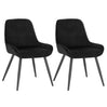 Set van 2 BukkitBow eetkamerstoelen met fluweel of kunstleer, metalen frame, 81,5 cm hoog, modern design.