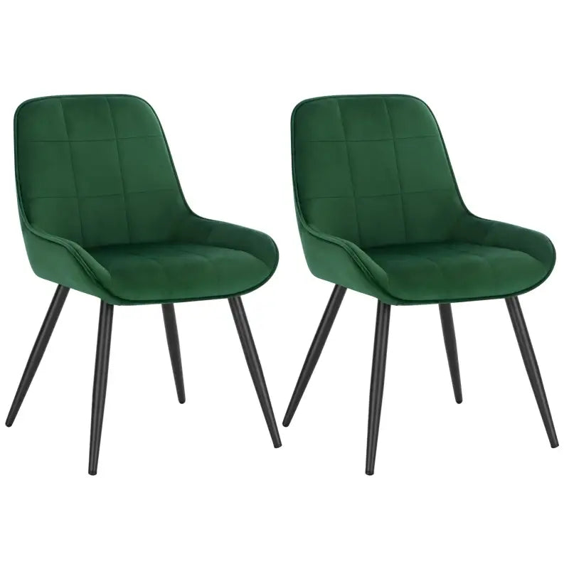 Set van 2 moderne BukkitBow eetkamerstoelen met fluweel of kunstleer en metalen frame, 81,5 cm hoog, stijlvolle design.