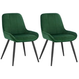 Set van 2 moderne BukkitBow eetkamerstoelen met fluweel of kunstleer en metalen frame, 81,5 cm hoog, stijlvolle design.