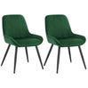 Set van 2 moderne BukkitBow eetkamerstoelen met fluweel of kunstleer en metalen frame, 81,5 cm hoog, stijlvolle design.
