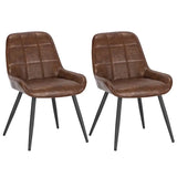Set van 2 moderne BukkitBow eetkamerstoelen met fluweel of kunstleer en metalen frame, 81,5 cm hoog, elegant design.