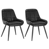 Set van 2 BukkitBow eetkamerstoelen met fluweel of kunstleer, metalen frame, 81,5 cm hoog, modern design.