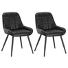 Set van 2 BukkitBow eetkamerstoelen met fluweel of kunstleer, metalen frame, 81,5 cm hoog, modern design.