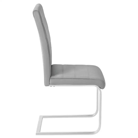 BukkitBow set van 2 eetkamerstoelen met leren en fluweel, hoge rugleuning en metalen poten, zithoogte 48,5 cm.