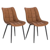 Set van 2 BukkitBow eetkamerstoelen met leren, stoffen en fluwelen bekleding, metalen poten, ergonomisch ontwerp, zithoogte 46 cm.