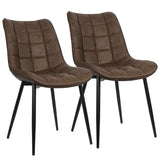 Set van 2 BukkitBow eetkamerstoelen met leren, stoffen en fluwelen bekleding, metalen poten en ergonomisch ontwerp, zithoogte 46 cm.