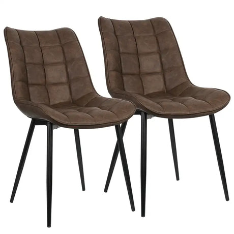 Set van 2 BukkitBow eetkamerstoelen met leren, stoffen en fluwelen bekleding, metalen poten en ergonomisch ontwerp, zithoogte 46 cm.