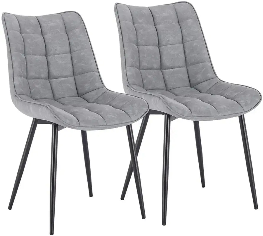 Set van 2 BukkitBow eetkamerstoelen met leren, stoffen en fluweel, metalen poten en ergonomisch ontwerp, zithoogte 46 cm.