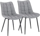 Set van 2 BukkitBow eetkamerstoelen met leren, stoffen en fluweel, metalen poten en ergonomisch ontwerp, zithoogte 46 cm.