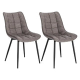 Set van 2 BukkitBow eetkamerstoelen met leren, stoffen en fluwelen bekleding, metalen poten en ergonomisch ontwerp, zithoogte 46 cm.
