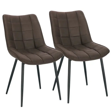Set van 2 BukkitBow eetkamerstoelen met leren, stof en fluweel, metalen poten en ergonomisch ontwerp, zithoogte 46 cm.