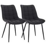 Set van 2 BukkitBow eetkamerstoelen met leren, stoffen en fluwelen bekleding, metalen poten en ergonomisch ontwerp, zithoogte 46 cm.