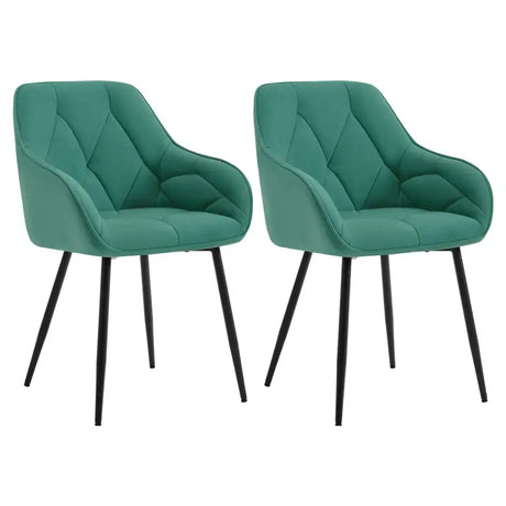 Set van 2 velvet en metalen eetkamerstoelen van BukkitBow, ergonomisch ontwerp, draagvermogen tot 120 kg, moderne stijl.