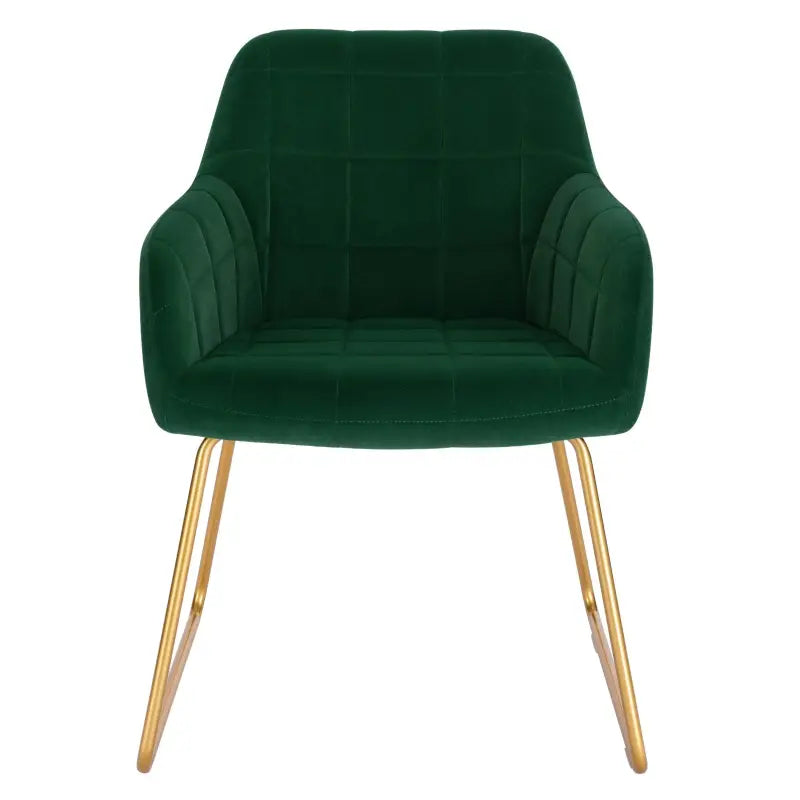 Set van 2 BukkitBow fluwelen eetkamerstoelen met gouden metalen poten, comfortabele zithoogte van 48,5 cm, stijlvol en modern.