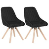 Set van 2 BukkitBow fluwelen draaistoelen met beukenhouten poten, multifunctioneel en comfortabel, zithoogte 46 cm.