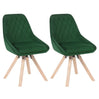 BukkitBow set van 2 fluwelen draaistoelen met beukenhouten poten, multifunctioneel en comfortabel, zithoogte 46 cm, eetkamerstoel