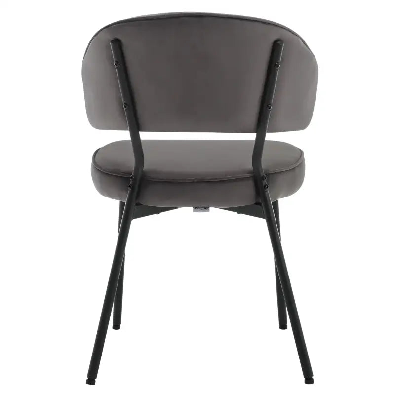 Set van 2 BukkitBow fluwelen eetkamerstoelen met metalen poten, breed en comfortabel, zithoogte 48 cm.
